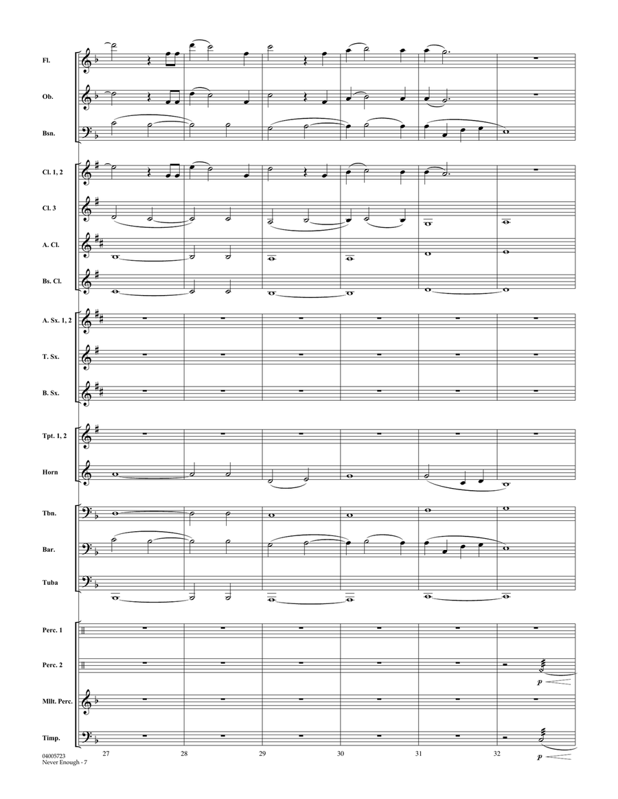 Never Enough (from The Greatest Showman) (arr. Johnnie Vinson) - Conductor Score (Full Score) Concert Band scores gallery preview page 6