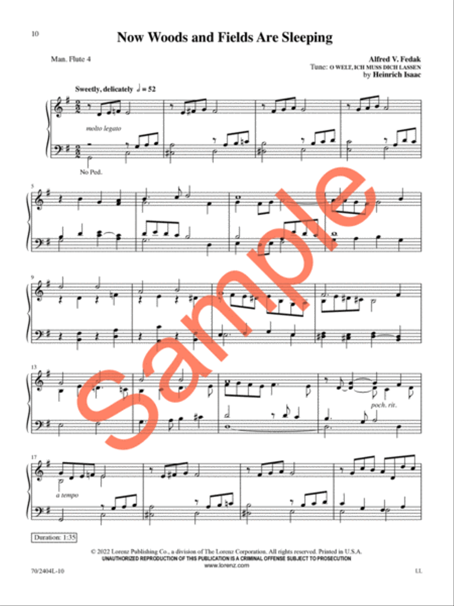 Fast Falls the Eventide Organ Solo scores gallery preview page 9