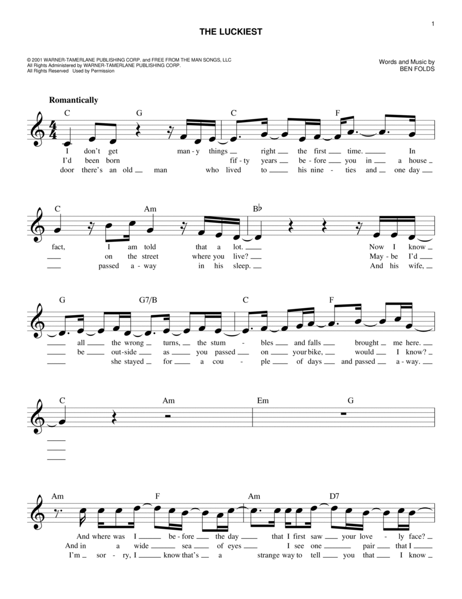 The Luckiest Piano scores gallery preview page 1