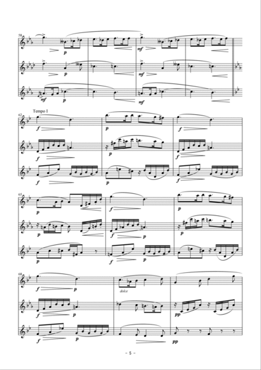 sicilienne for flute trio Small Ensemble scores gallery preview page 5