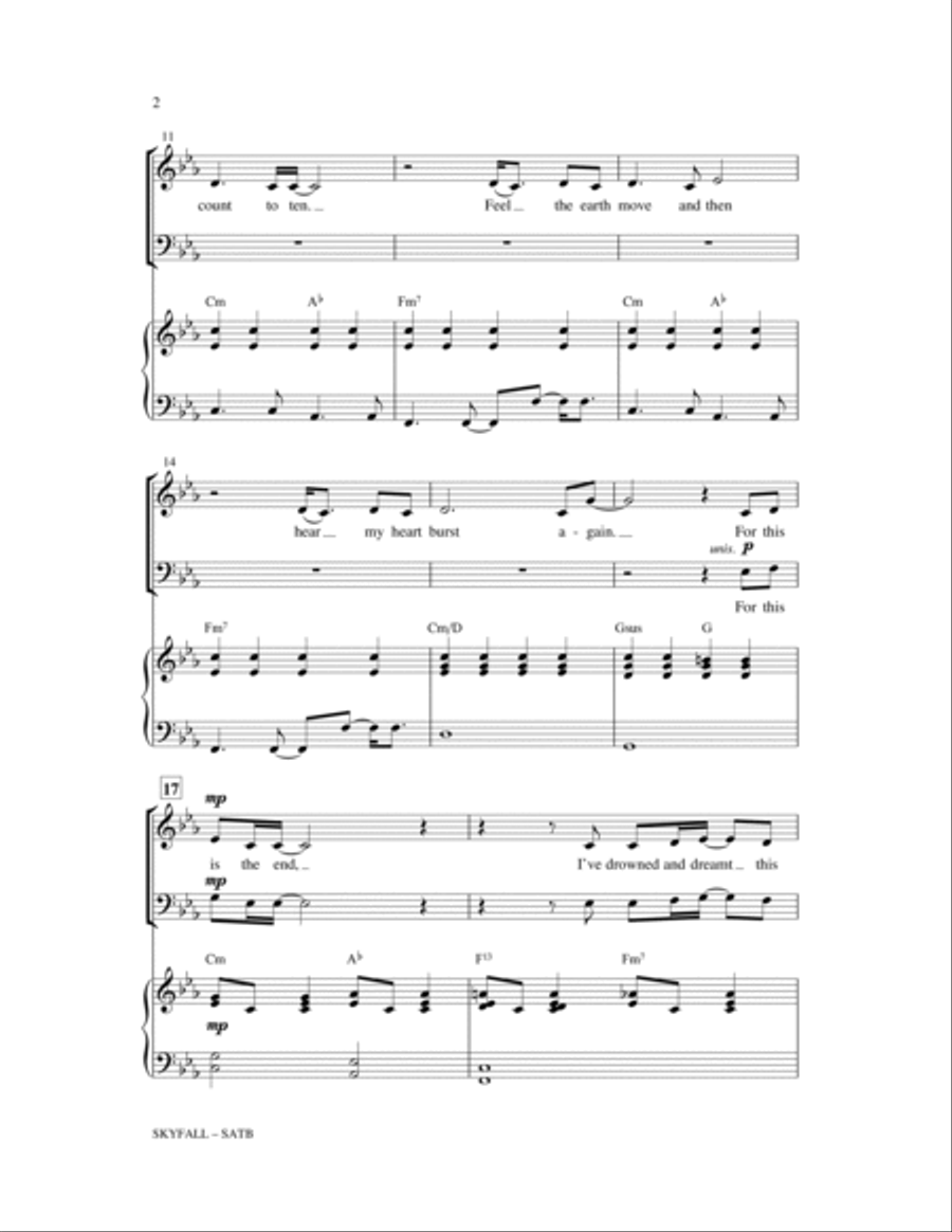 Skyfall (arr. Paul Langford) 4-Part scores gallery preview page 2