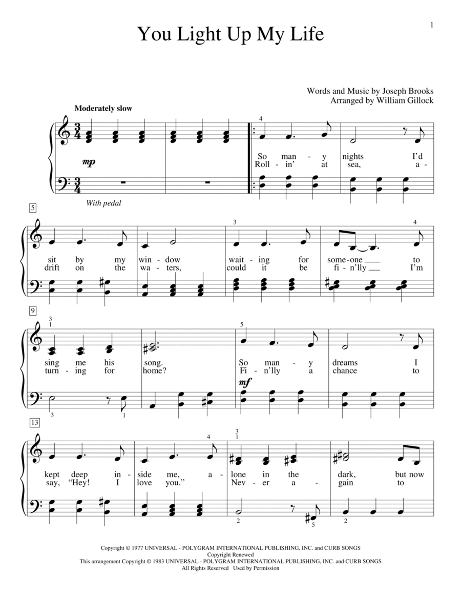 You Light Up My Life Piano Method scores gallery preview page 1