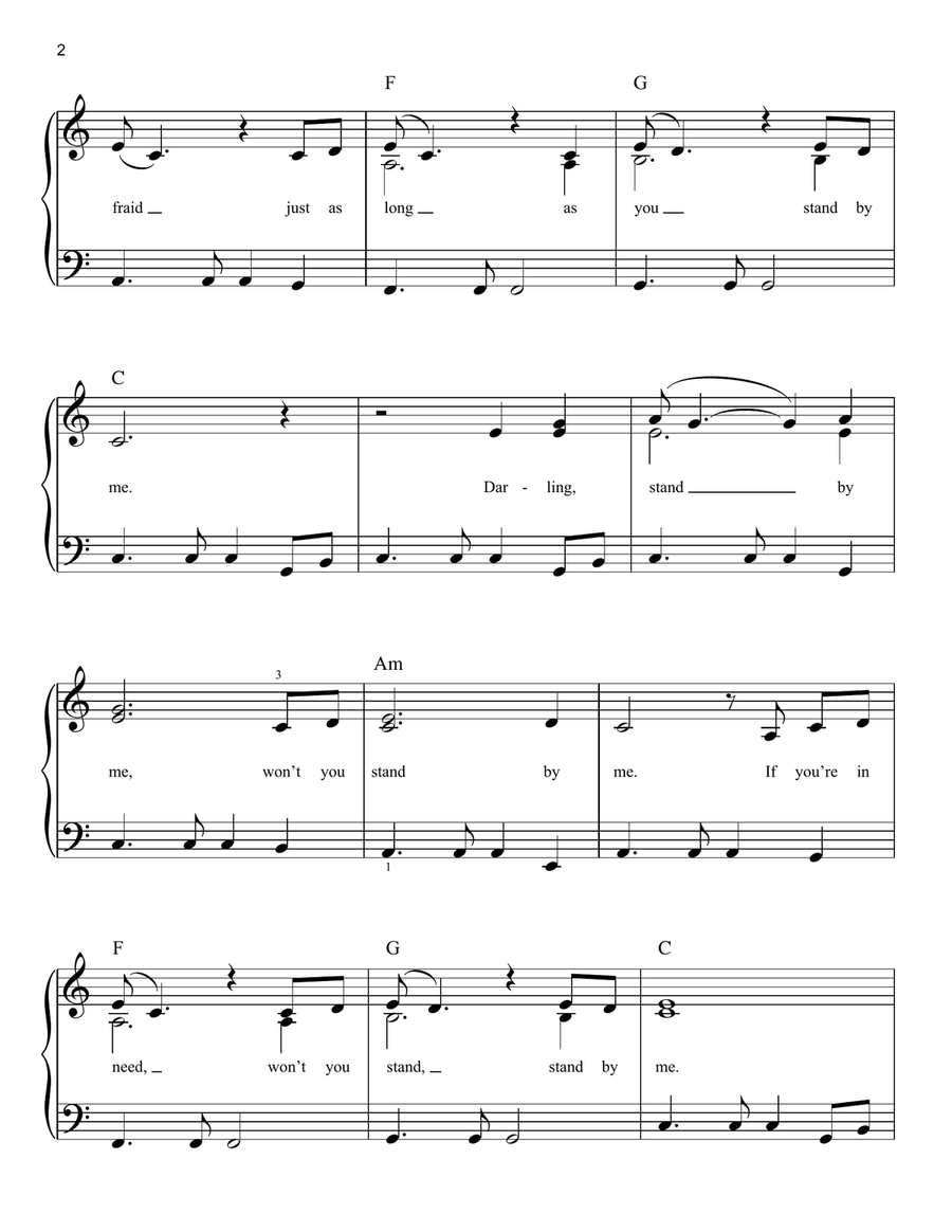 Stand By Me Easy Piano scores gallery preview page 2