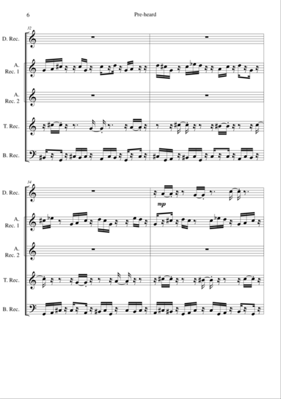Pre-heard for recorder consort Recorder scores gallery preview page 6
