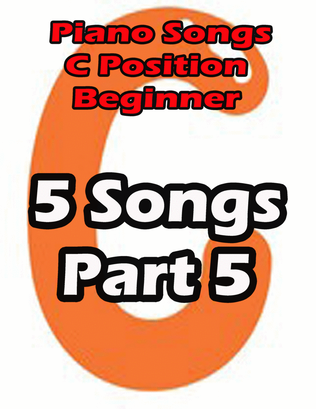 Book cover for Piano songs in C position part 5