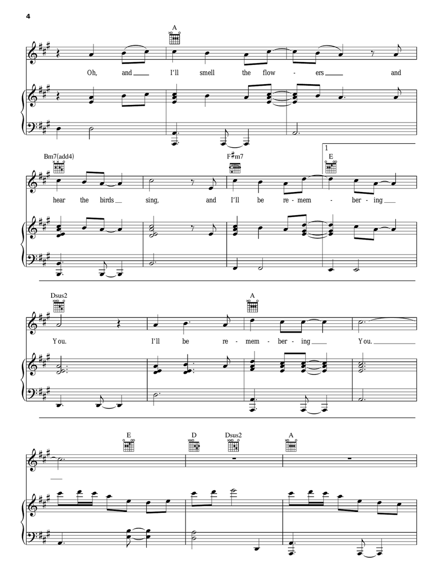 Remembering You Remembering You Piano, Vocal, Guitar scores gallery preview page 4