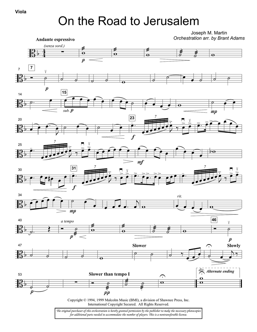 On The Road To Jerusalem - Viola