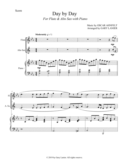 DAY BY DAY (Flute & Alto Sax with Piano - Score & Part included) image number null