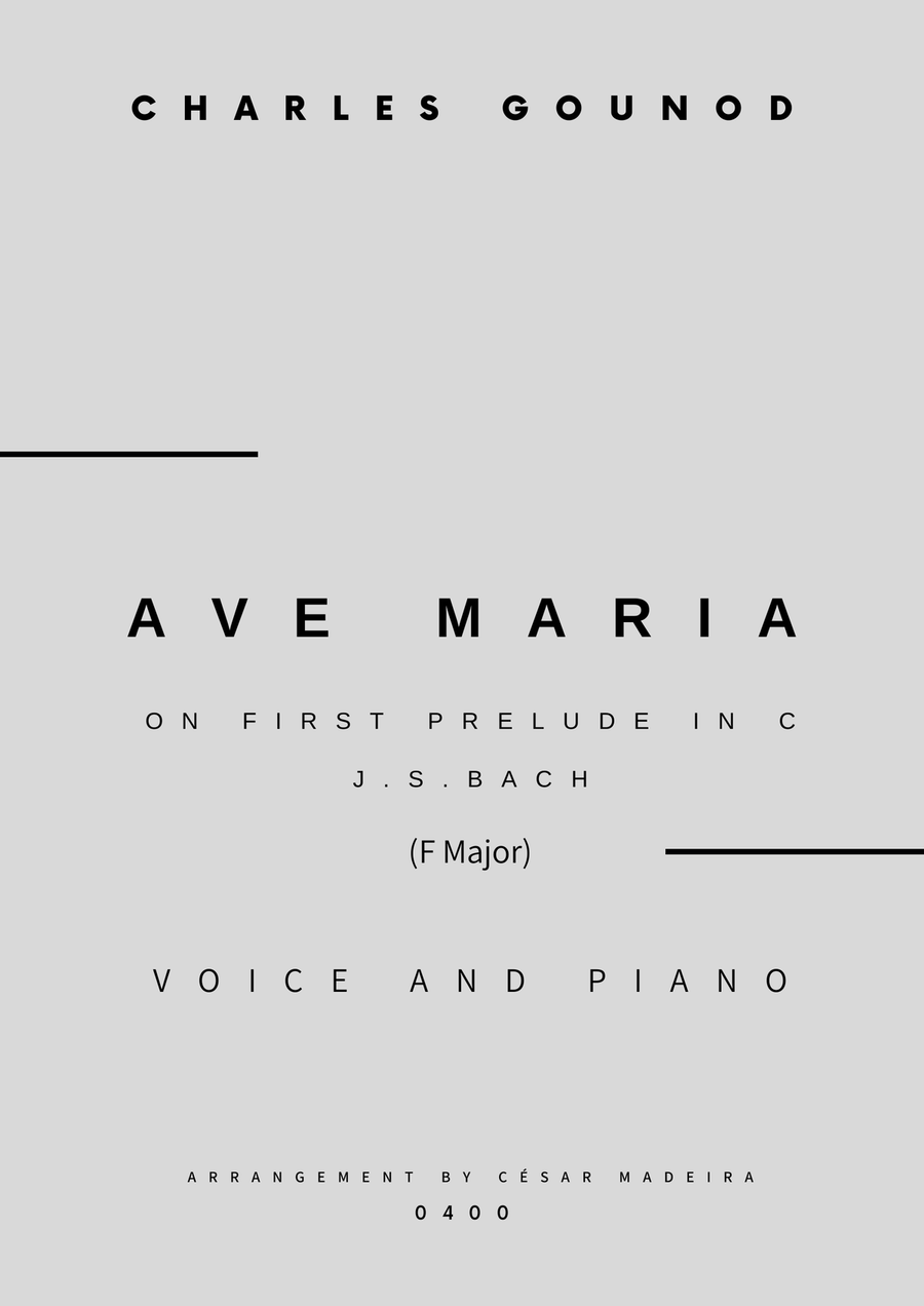 Ave Maria by Bach/Gounod - Voice and Piano - F Major (Full Score and Parts) Piano, Vocal scores gallery preview page 1