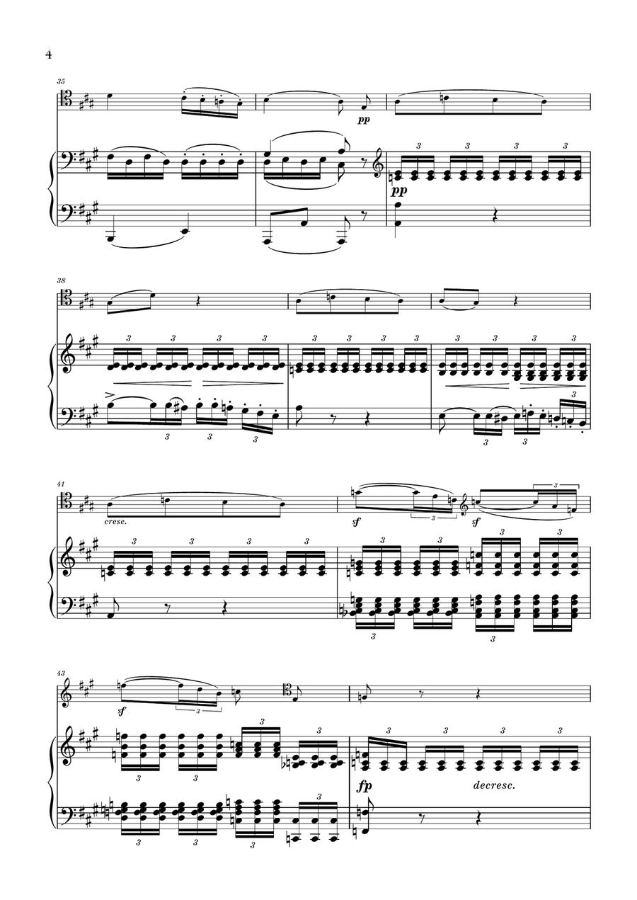 Sonata Pathetique (2nd Movement) - Adagio Cantabile for Cello and Piano String Orchestra scores gallery preview page 4