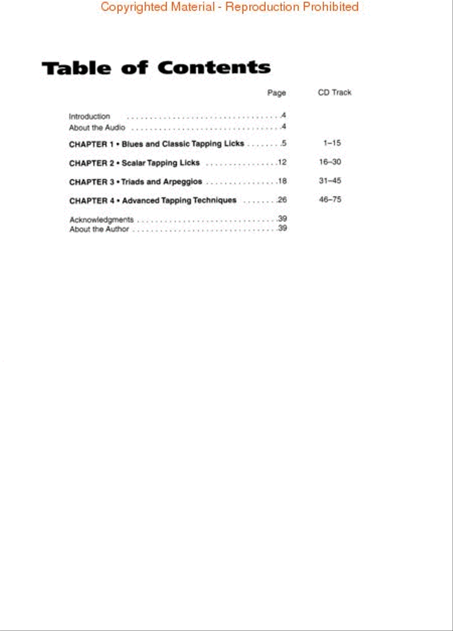 Progressive Tapping Licks Guitar Tablature scores gallery preview page 2