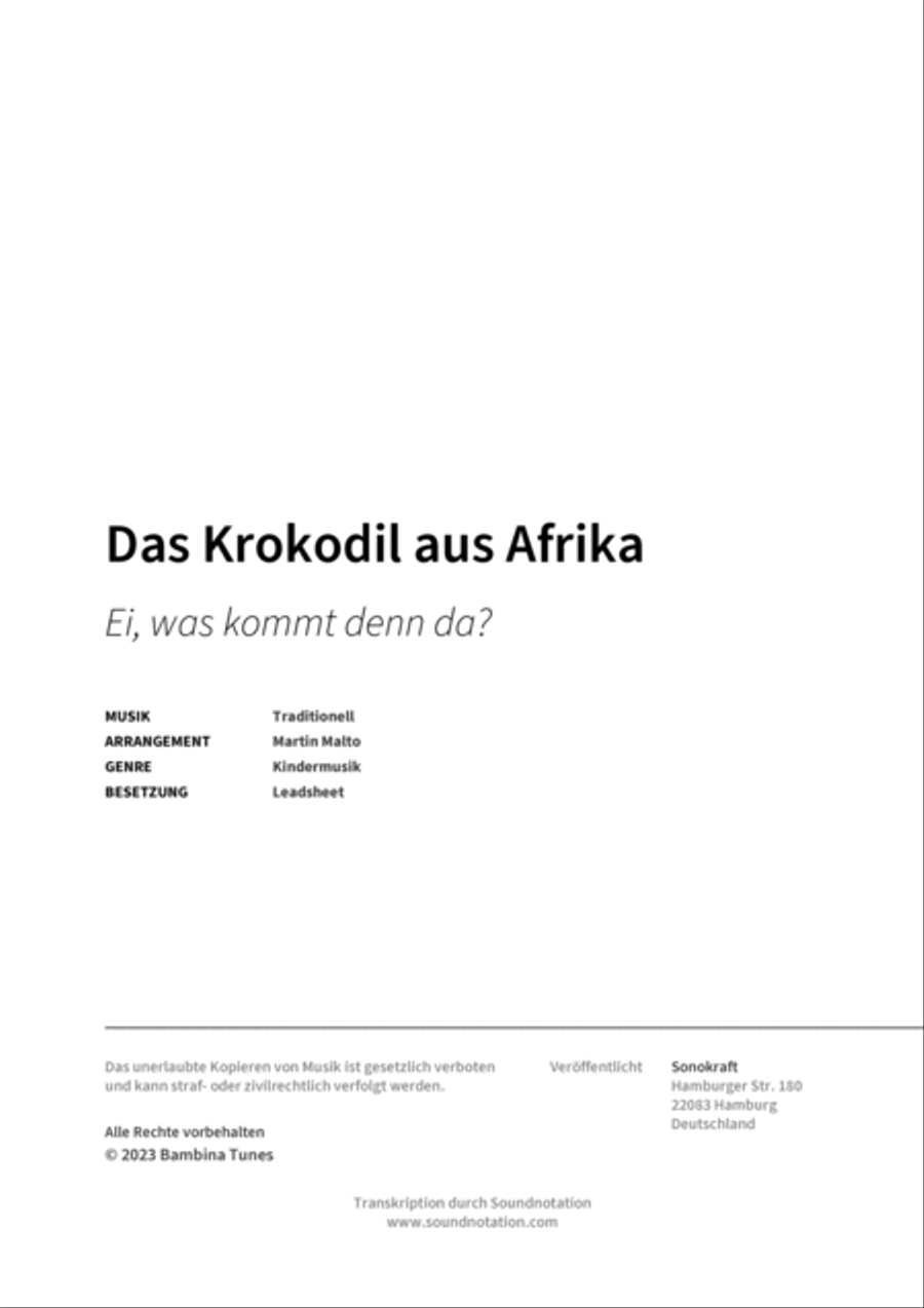 Das Krokodil aus Afrika School and Community scores gallery preview page 2