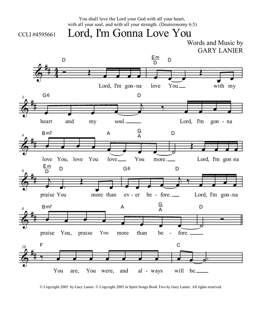 LORD, I'M GONNA LOVE YOU with CAST YOUR BURDEN, Lead Sheets (Includes Melody, Lyrics & Chords) Piano scores gallery preview page 2
