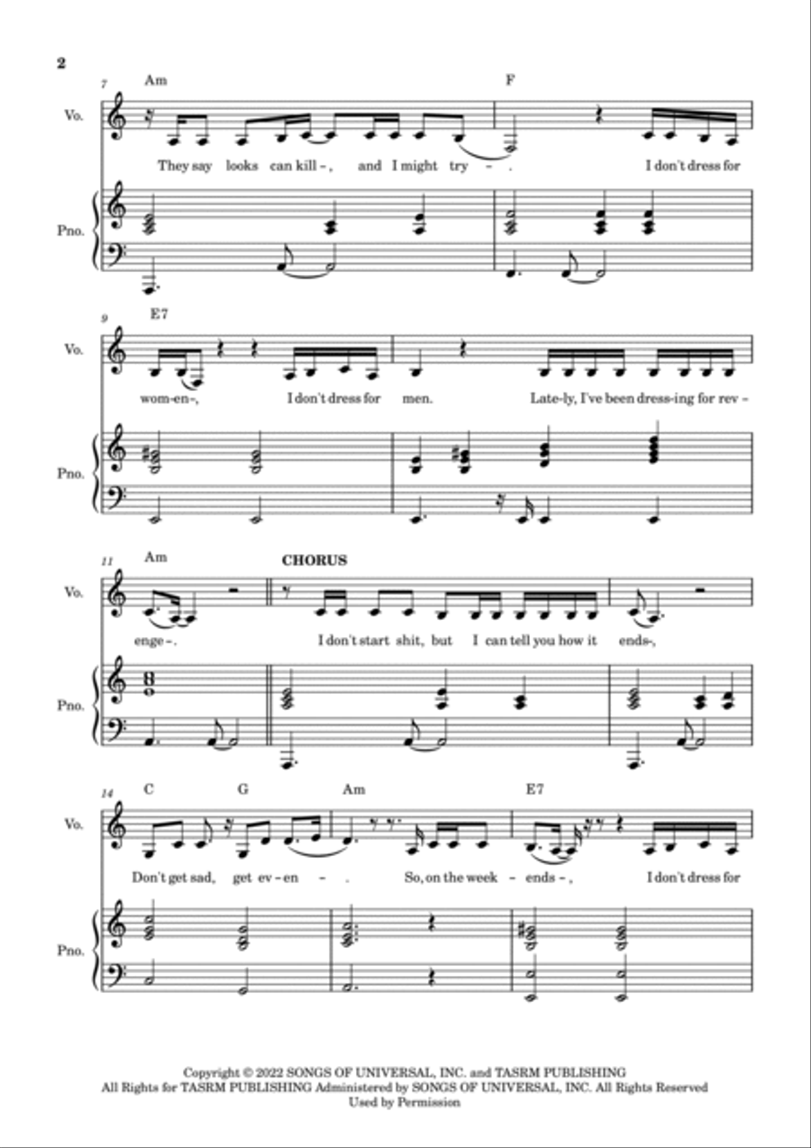 Vigilante Shit Piano, Vocal, Guitar scores gallery preview page 2