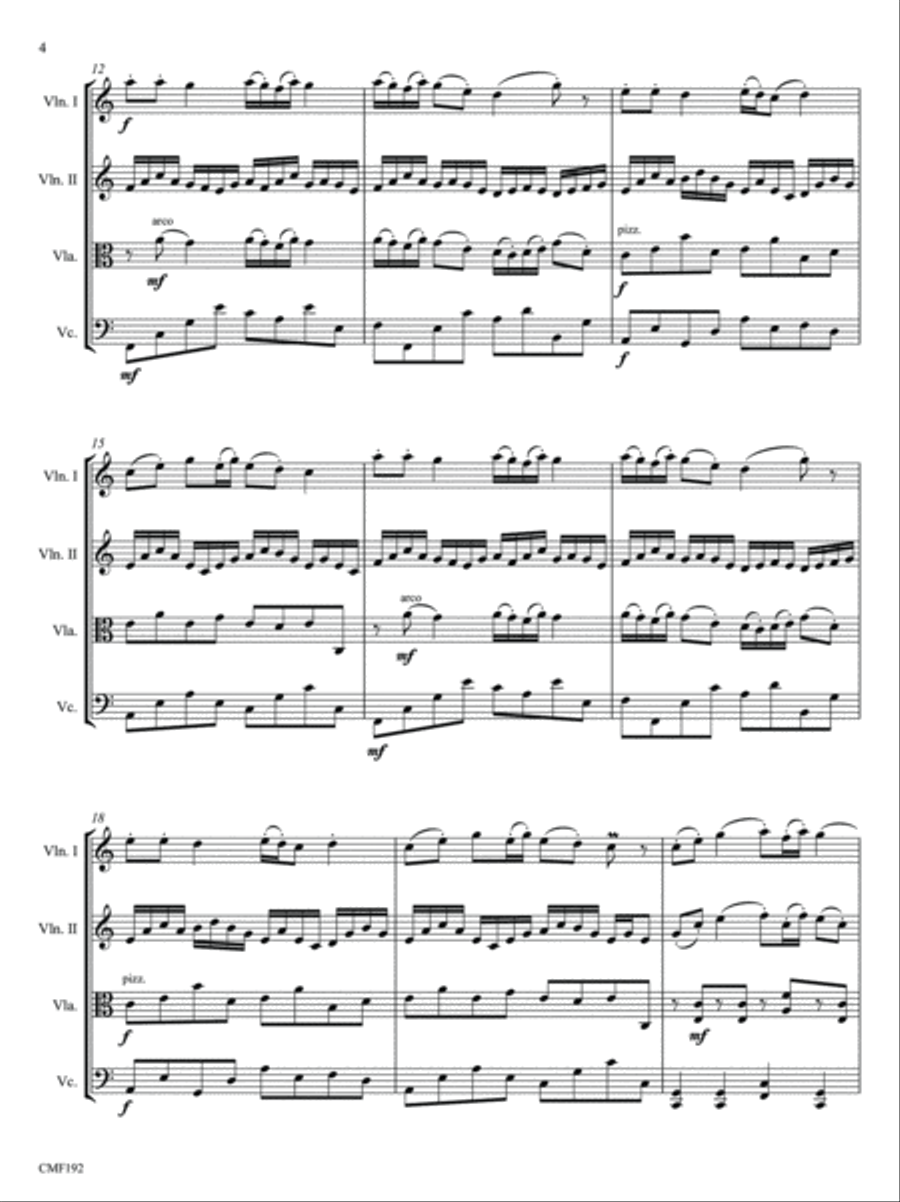 Rustic Wedding Dance String Quartet scores gallery preview page 4