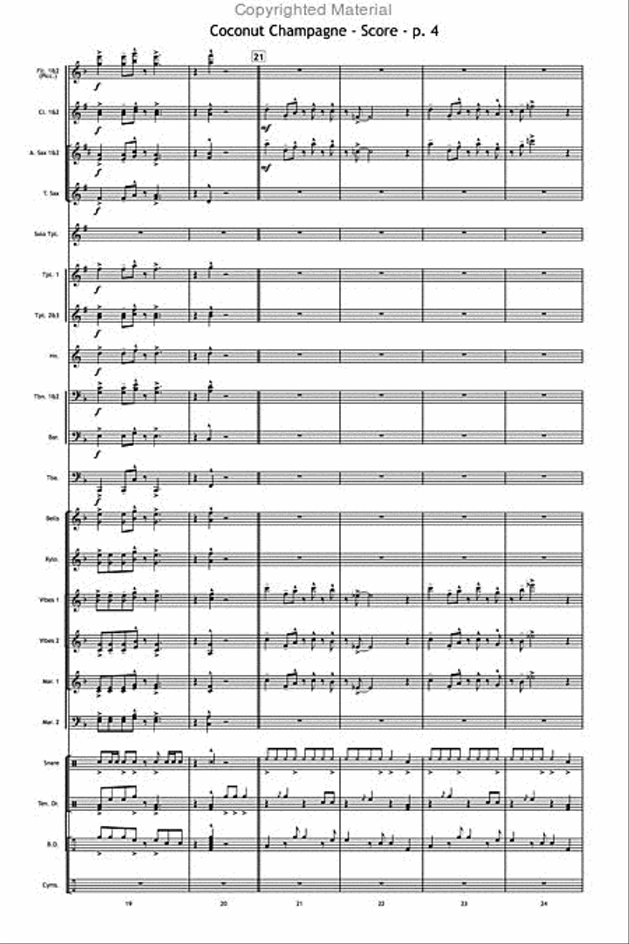 Coconut Champagne Coconut Champagne Marching Band scores gallery preview page 5