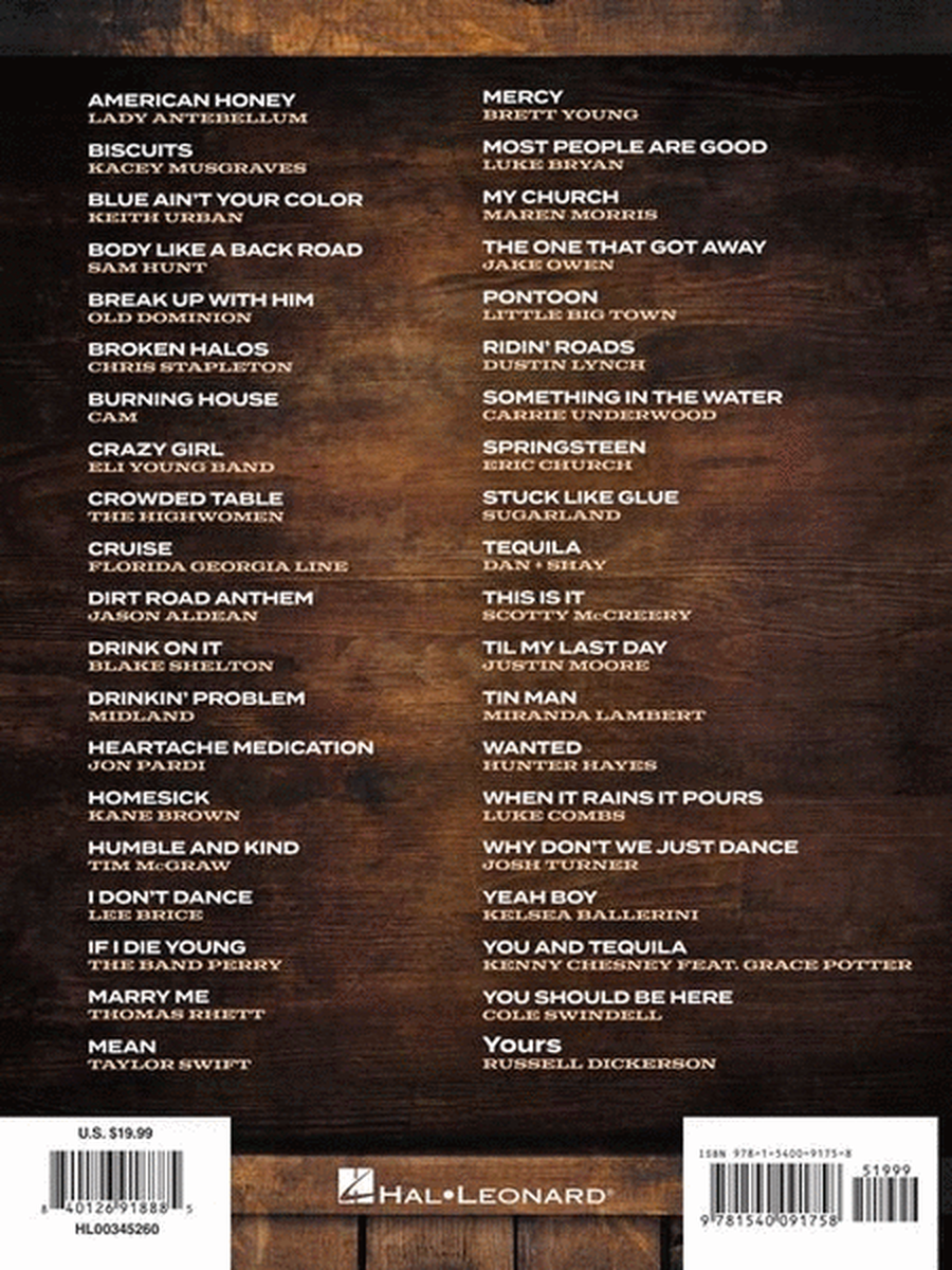 Country Sheet Music 2010-2019