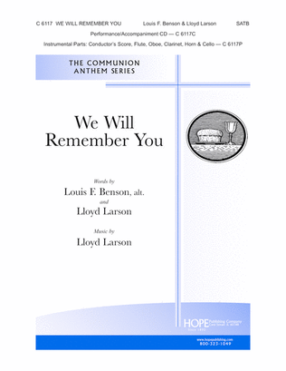 Book cover for We Will Remember You