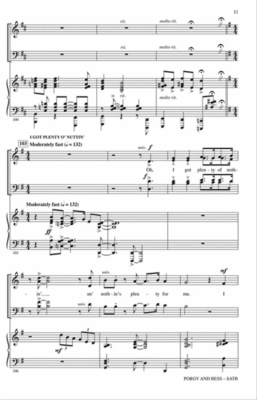 Porgy and Bess 4-Part scores gallery preview page 5