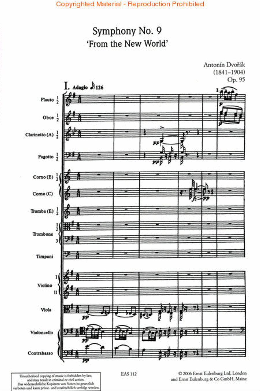 Symphony No. 9 in E Minor Op. 95 B 178 “From the New World” Orchestra scores gallery preview page 2