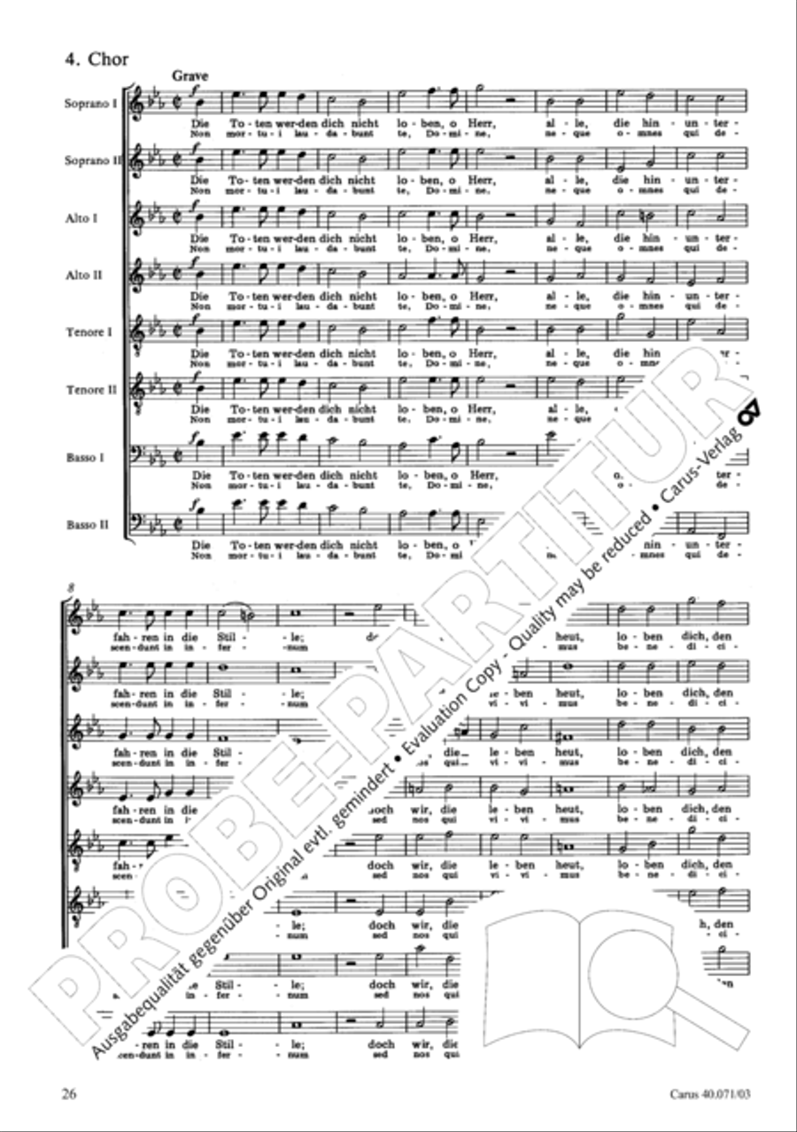 Psalm 115 (Der 115. Psalm) SSAATTBB scores gallery preview page 33