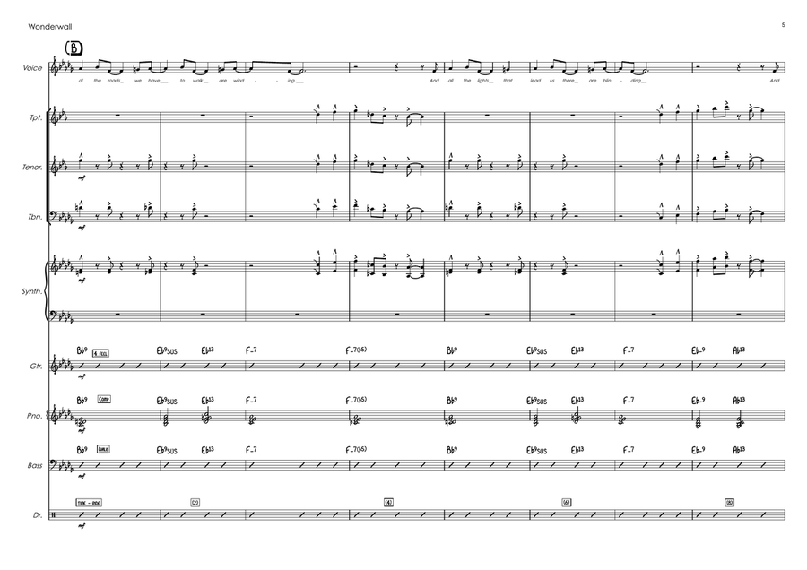 Wonderwall Wonderwall Jazz Ensemble scores gallery preview page 5