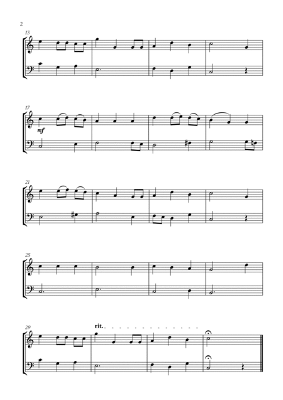 Trad. - We Wish you a Merry Christmas (for Flute and Trombone) Flute scores gallery preview page 2