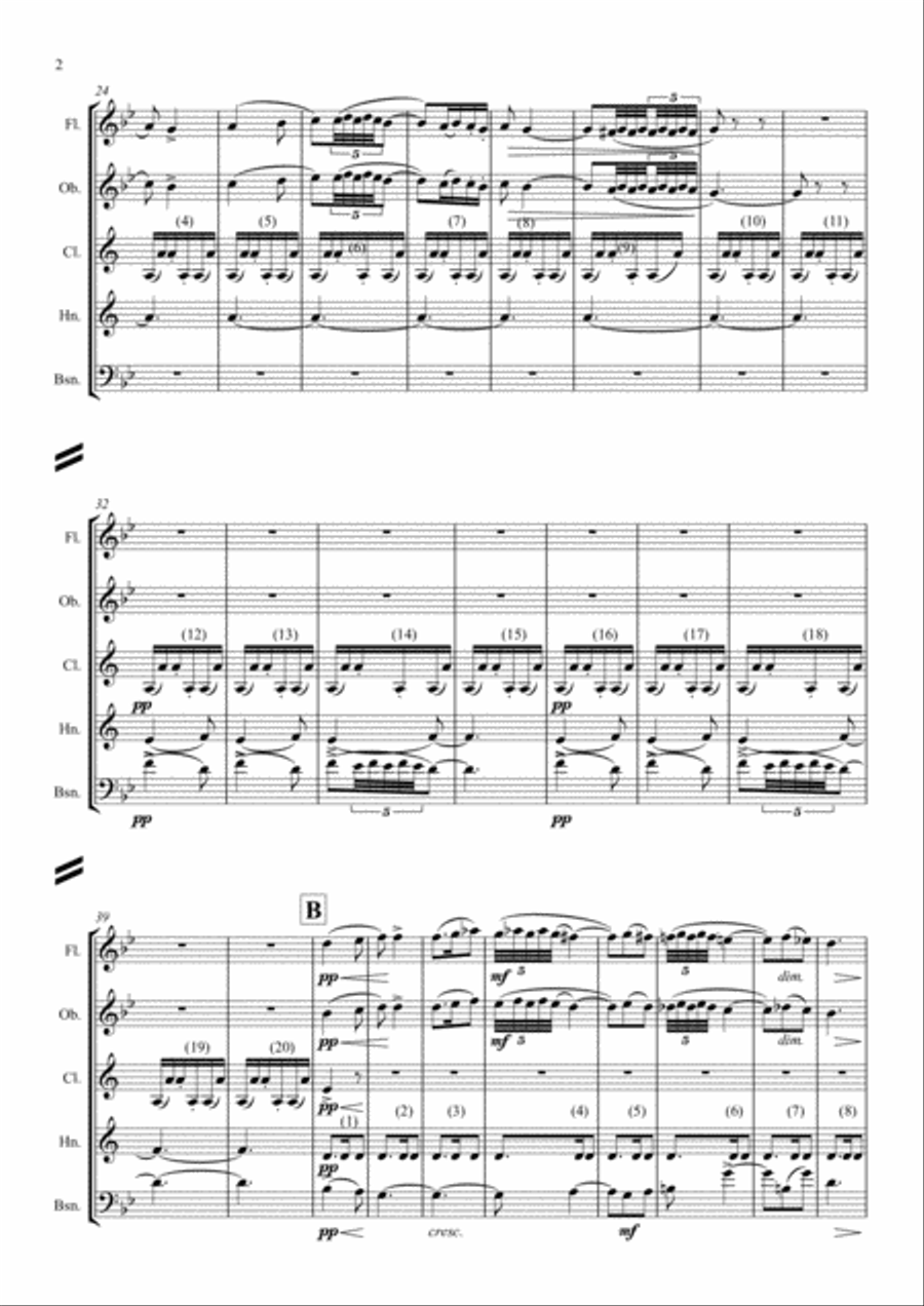 Tchaikovsky: Casse-Noisette: Nutcracker Suite IId Danse Arabe (Arabian Dance) - wind quintet Woodwind Quintet scores gallery preview page 2