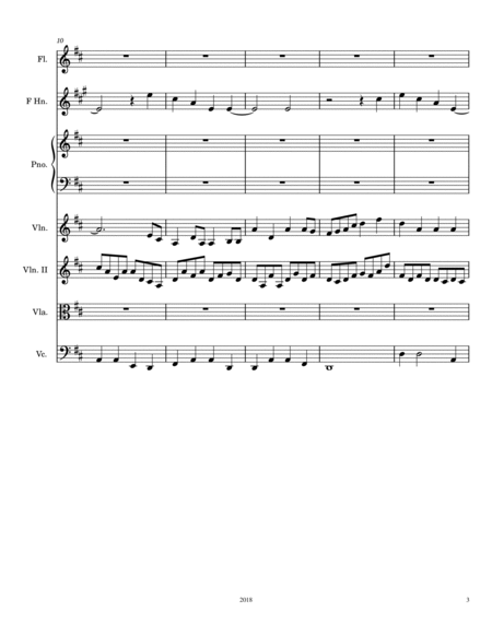 Piece for Strings, Horn, and Flute - Full Score - Score Only image number null