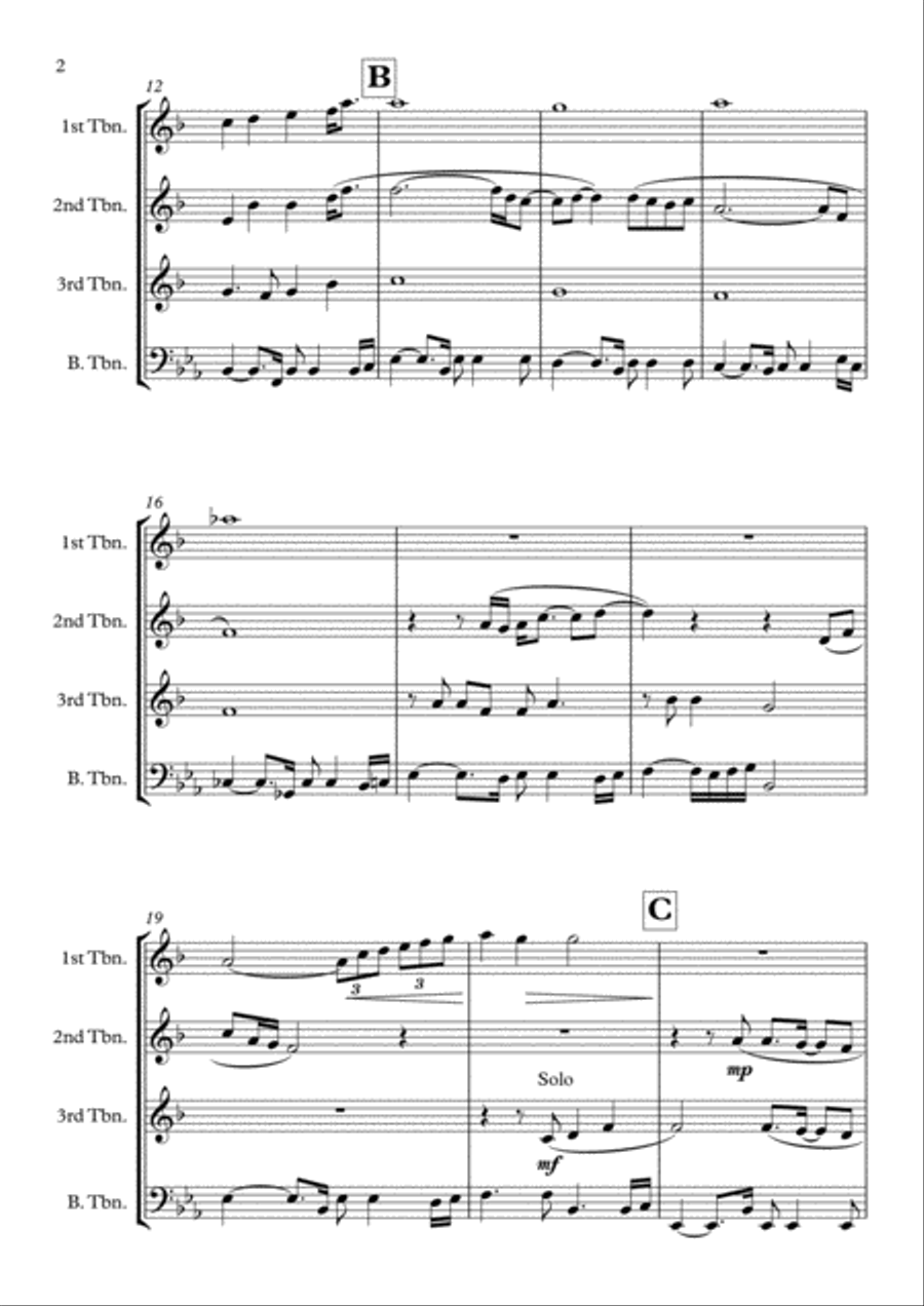 He Ain't Heavy, He's My Brother Brass Quartet scores gallery preview page 2