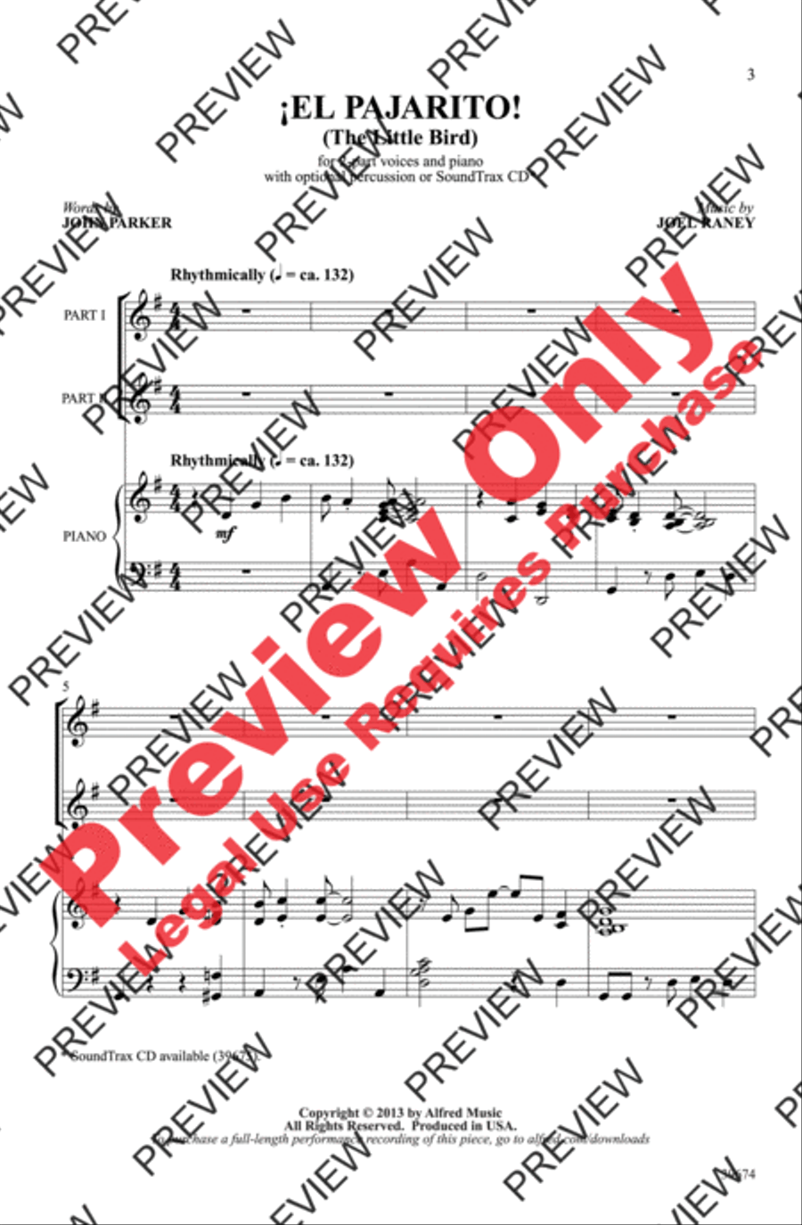 ¡El Pajarito! ¡El Pajarito! 2-Part scores gallery preview page 3