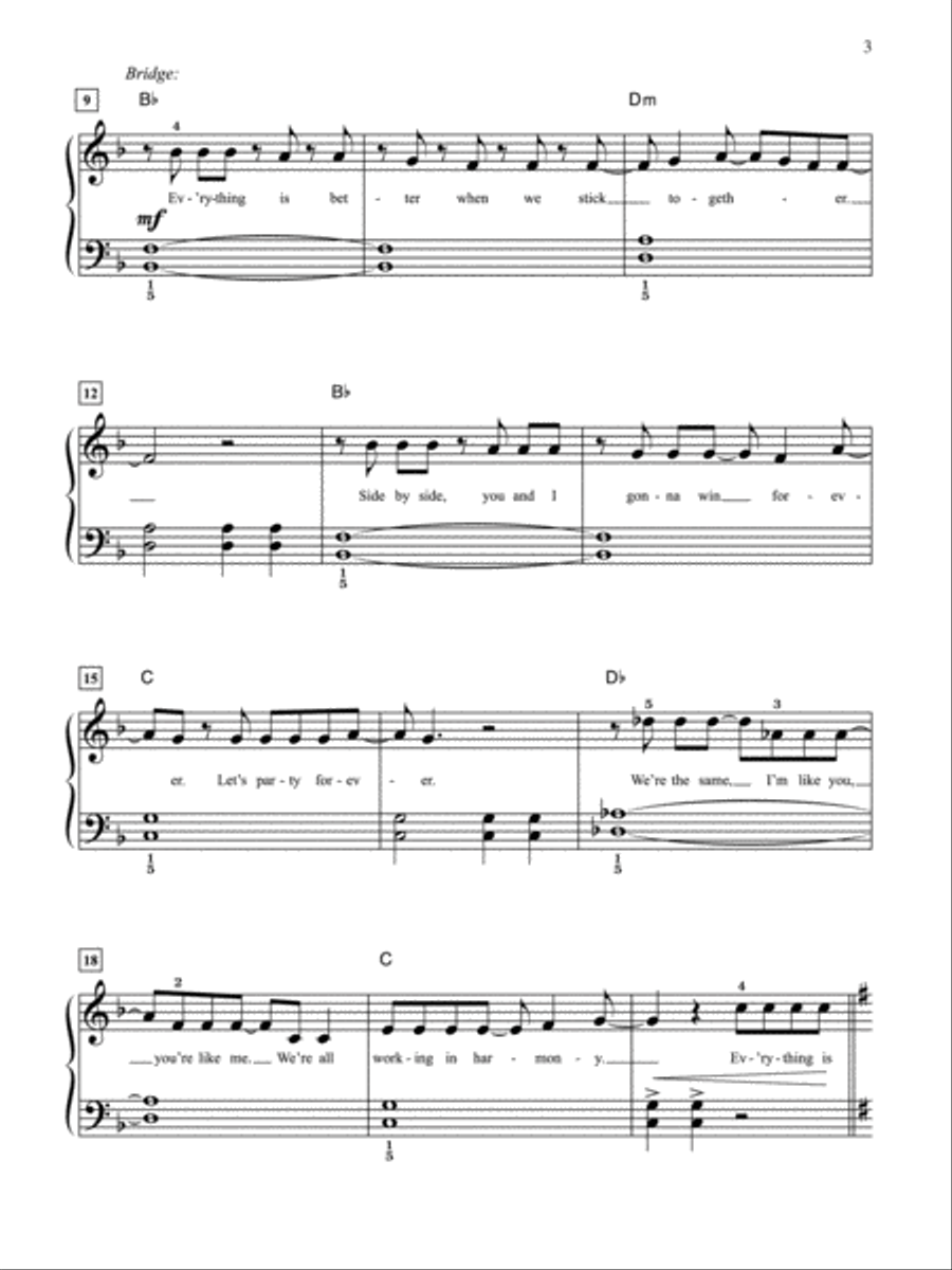 Everything is Awesome (Awesome Remixxx!!!) Easy Piano scores gallery preview page 2