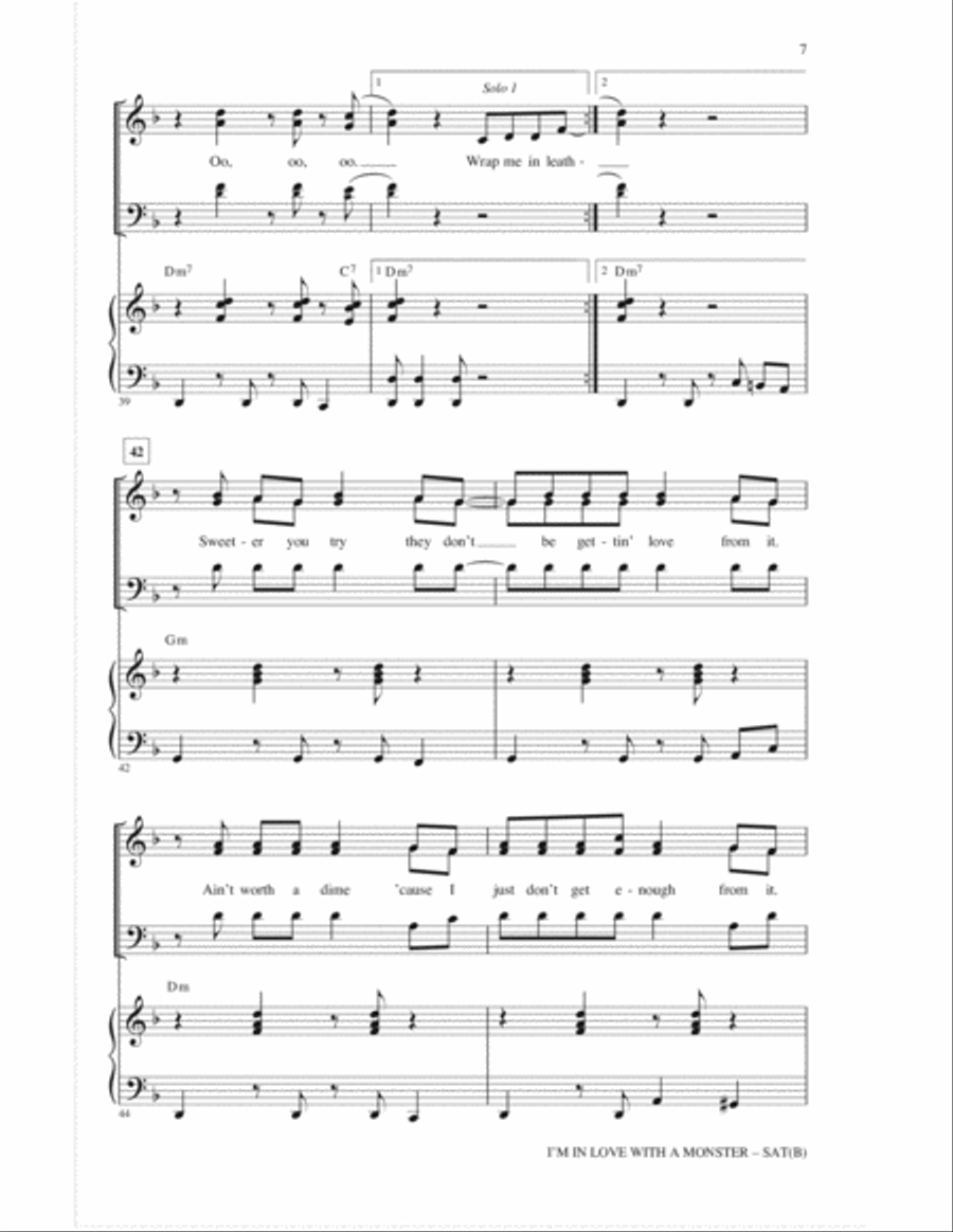 I'm In Love With A Monster 4-Part scores gallery preview page 6