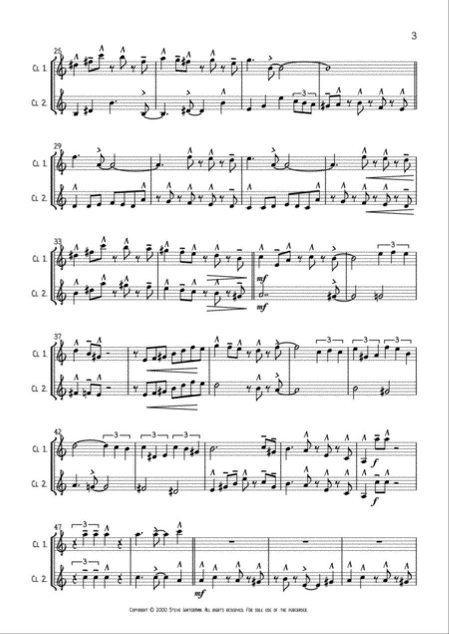 Songo For Mia Clarinet Duet Clarinet Duet scores gallery preview page 3