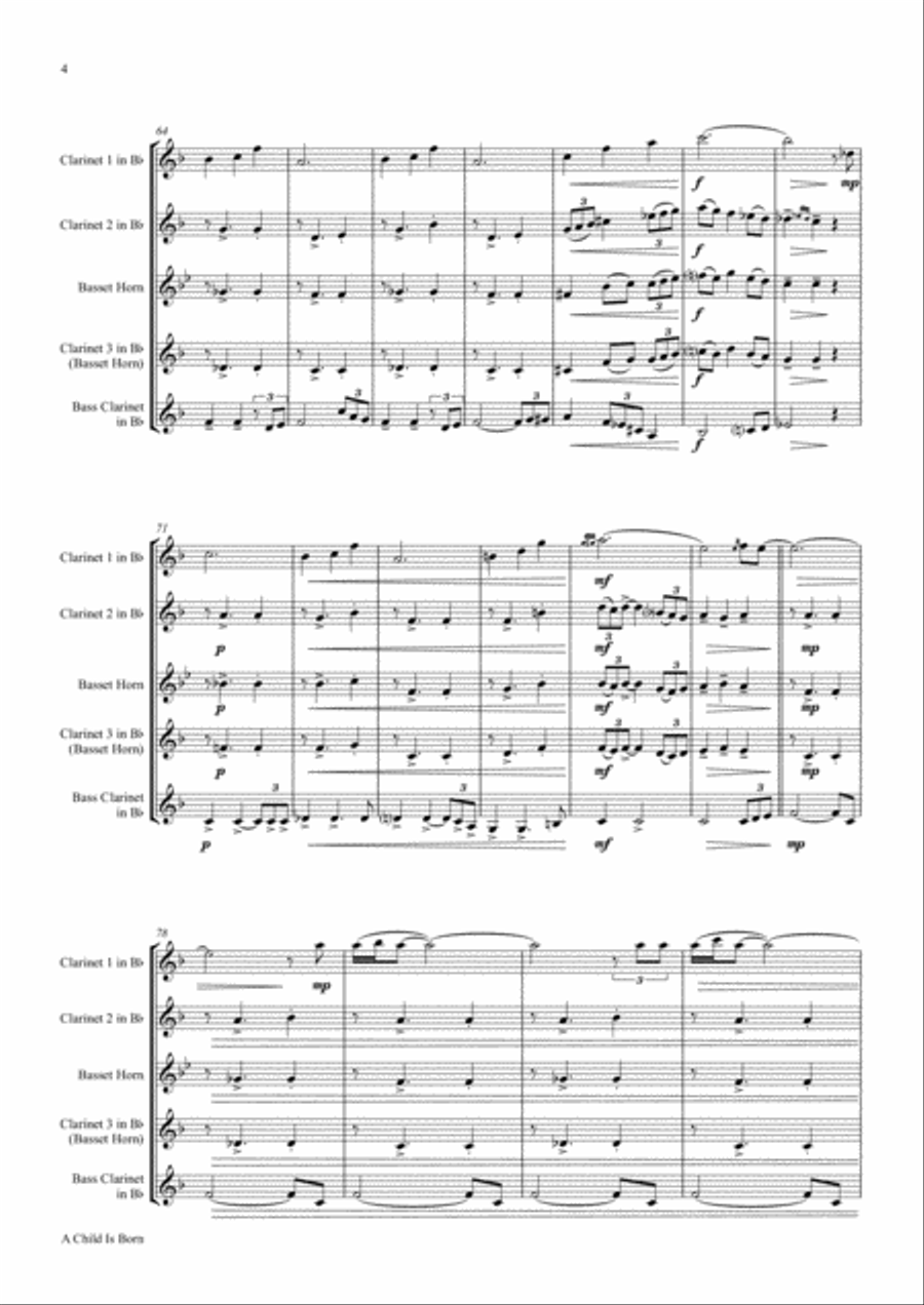A Child Is Born Woodwind Ensemble scores gallery preview page 4