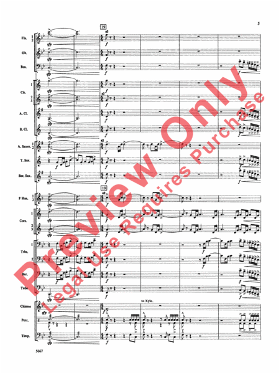Jackson Lake Overture Concert Band scores gallery preview page 6