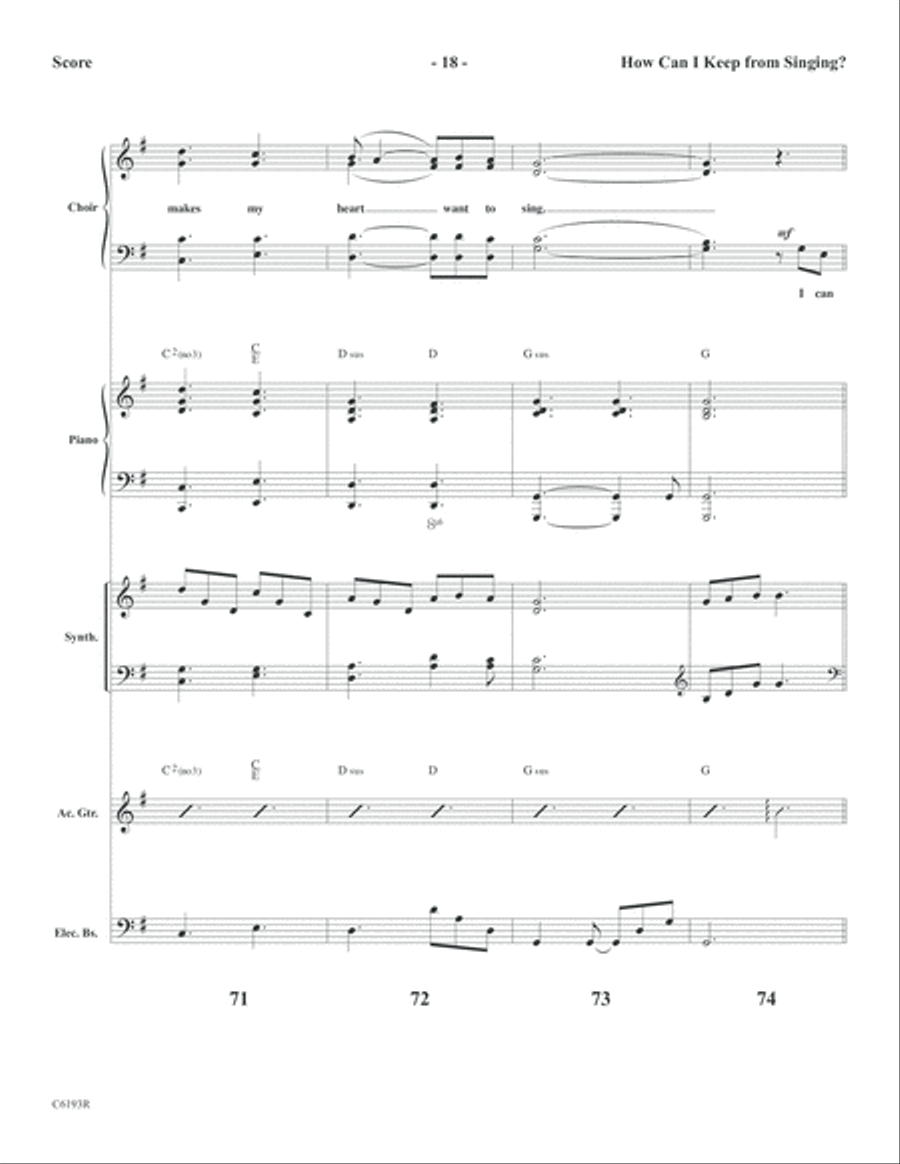 How Can I Keep From Singing? Choir scores gallery preview page 19