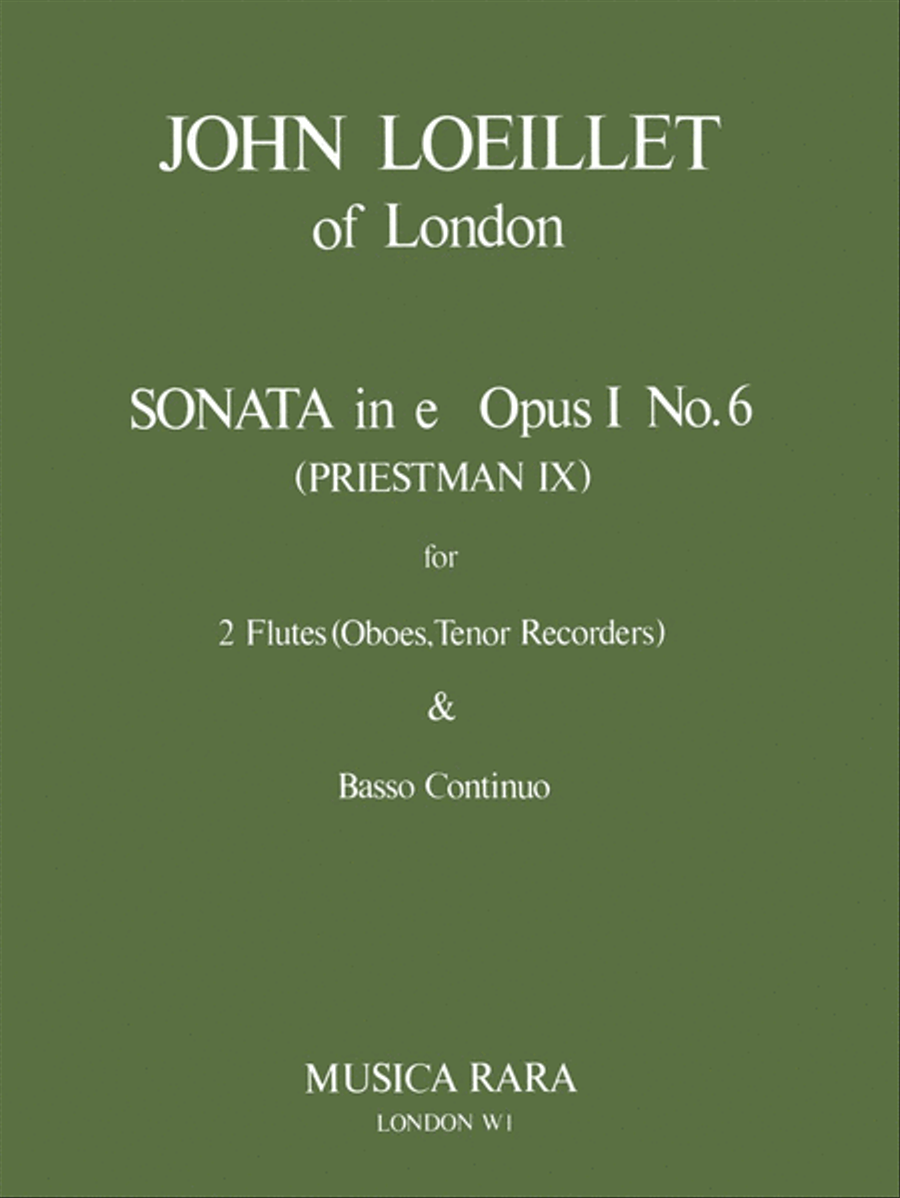 6 Sonatas Op. 1 Score scores gallery preview page 1