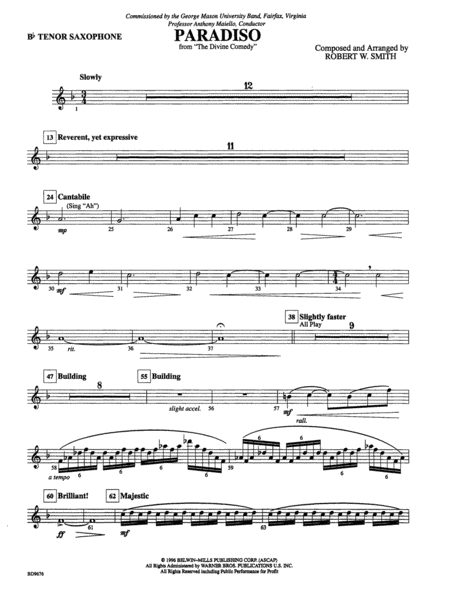 Paradiso: B-flat Tenor Saxophone