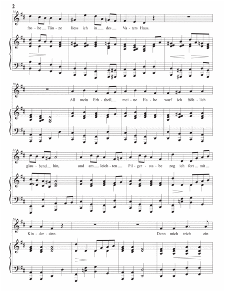 SCHUBERT: Der Pilgrim, D. 794 (transposed to D major) Voice scores gallery preview page 3