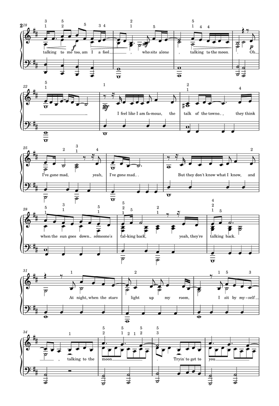Talking To The Moon Easy Piano scores gallery preview page 2
