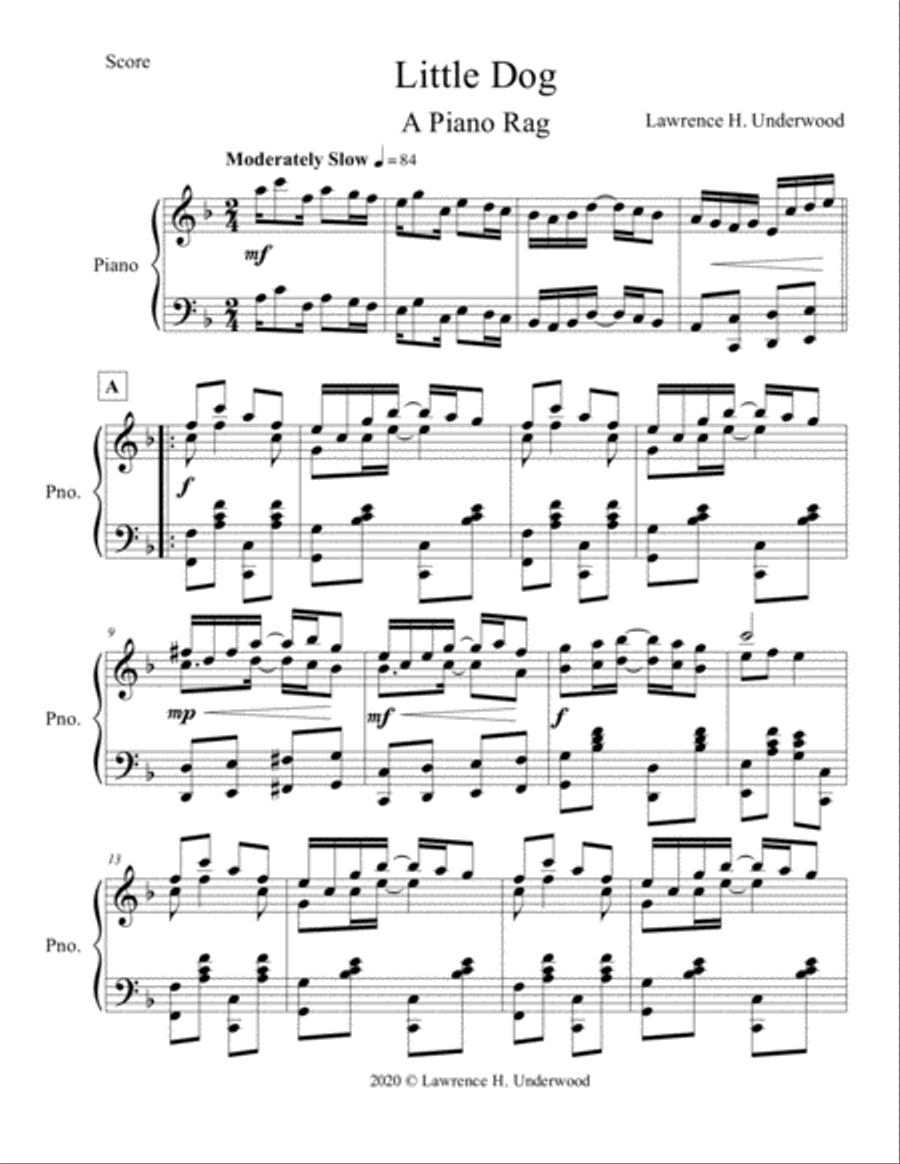 Little Dog: A Piano Rag Piano Solo scores gallery preview page 2