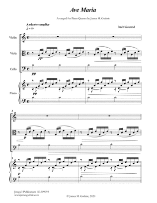 Book cover for Bach-Gounod: Ave Maria for Piano Quartet