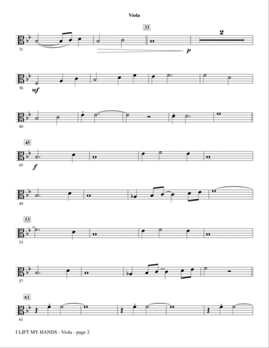I Lift My Hands - Viola I Lift My Hands - Viola Choir scores gallery preview page 2