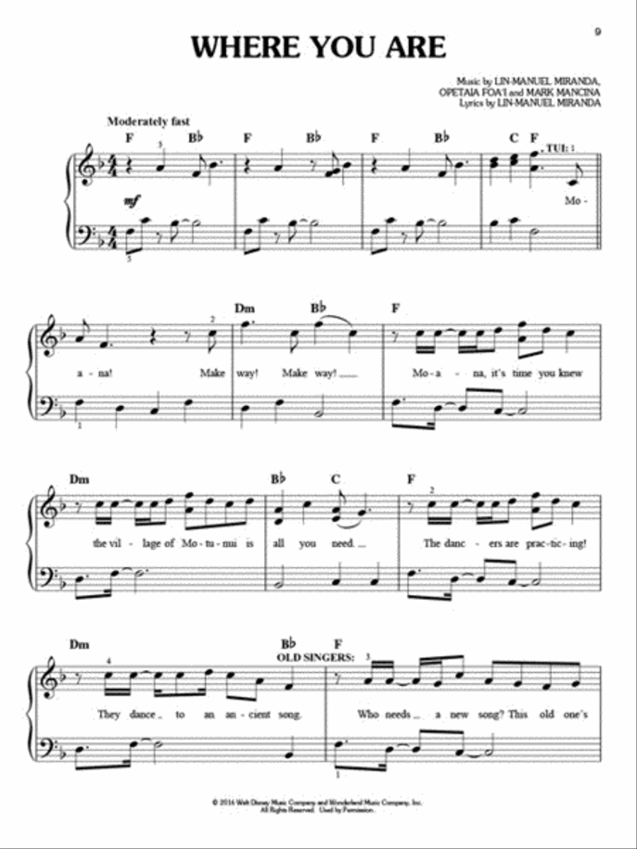Moana Easy Piano scores gallery preview page 4