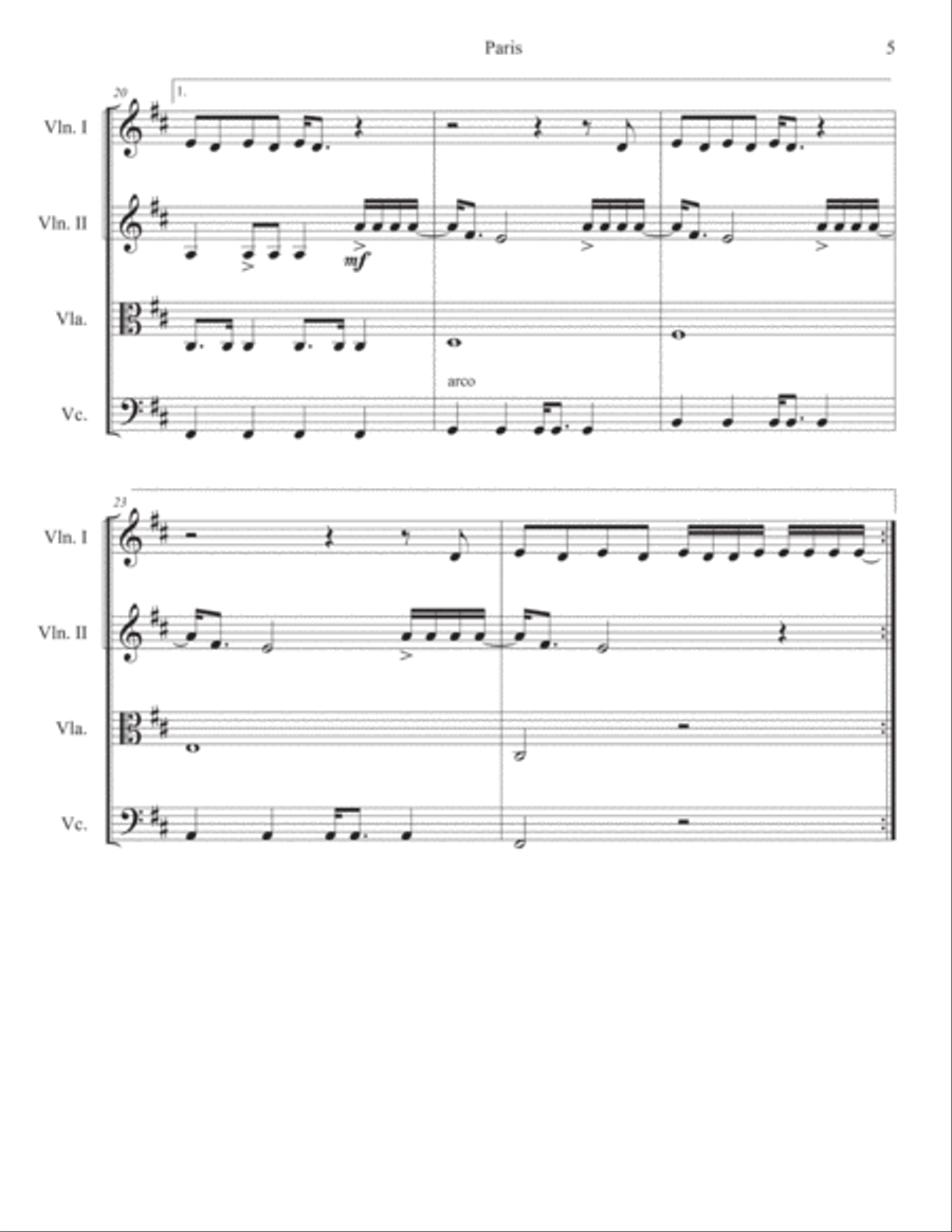 Paris Paris String Quartet scores gallery preview page 5