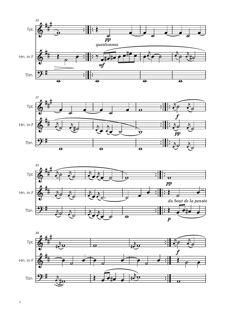 Erik Satie - Gnosienne no1 - Brass Trio Brass Trio scores gallery preview page 2