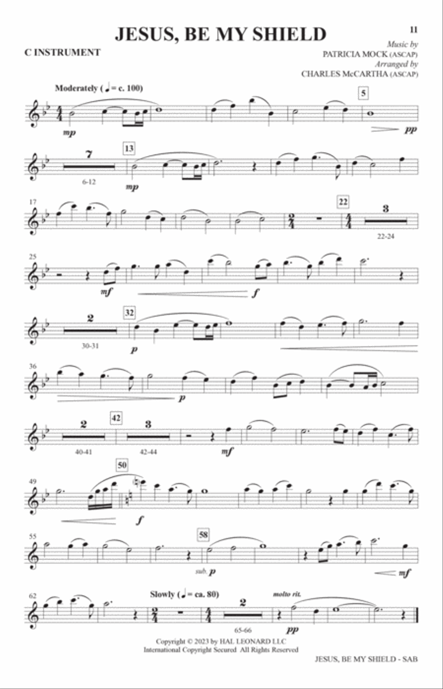 Jesus, Be My Shield (arr. Charles McCartha) 3-Part scores gallery preview page 10