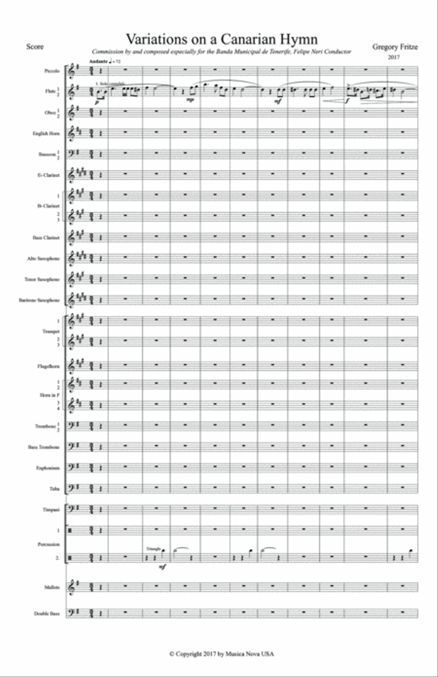 Variations on a Canarian Hymn Concert Band scores gallery preview page 5