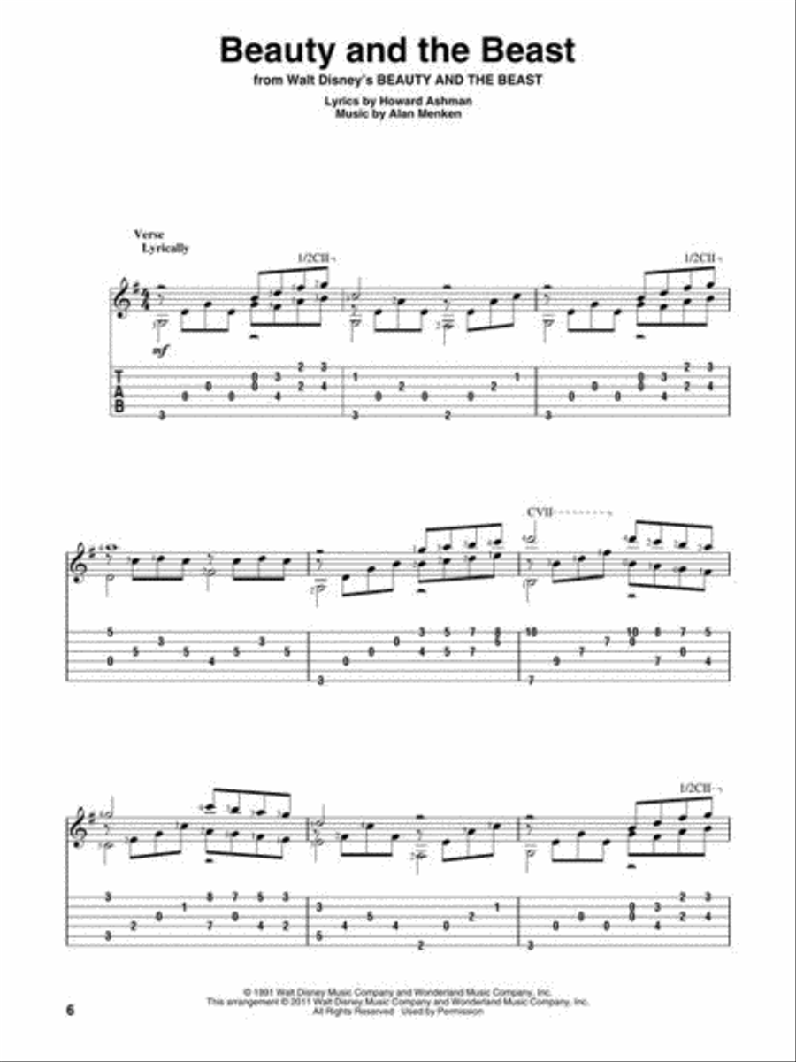 Disney Songs for Classical Guitar Acoustic Guitar scores gallery preview page 5